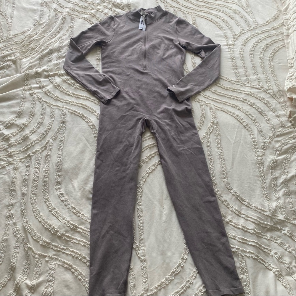 PINK Victoria's Secret Taupe Front-Zip Sweatshirt